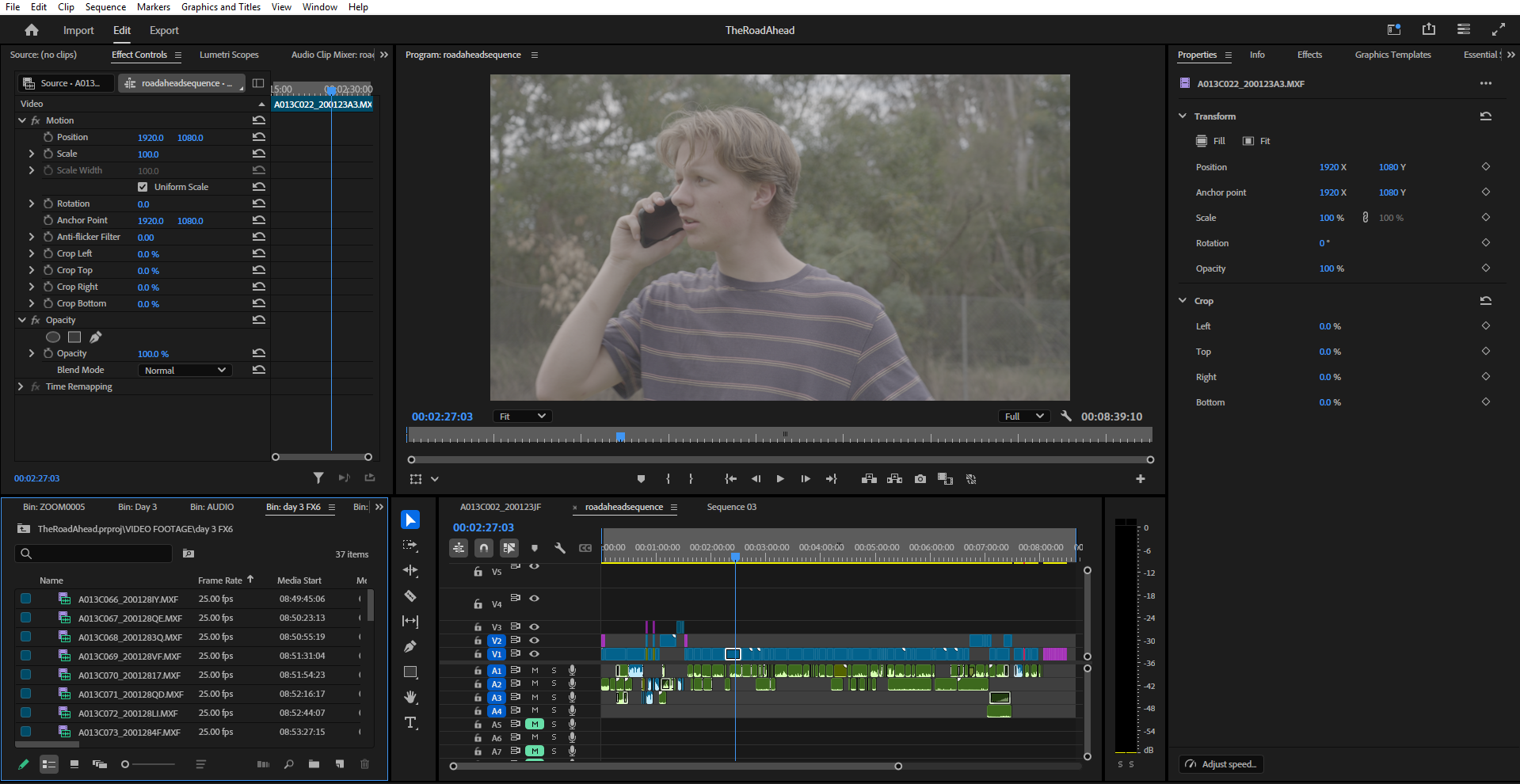 Premiere Pro timeline showing assembly and fine cut